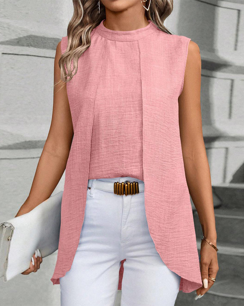 Marceau Toronto | Élégant haut sans manches de couleur unie