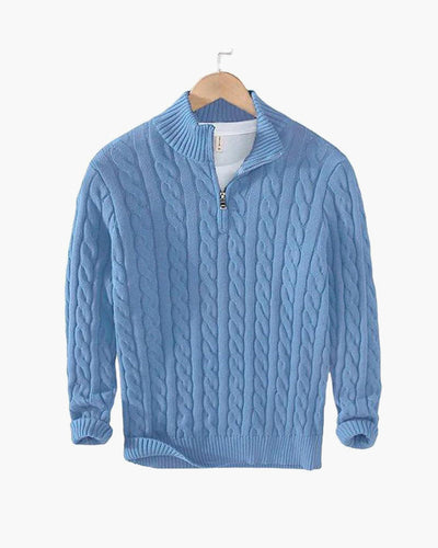 Marceau Toronto | Pull Homme Demi-Zip en Maille Torsadée