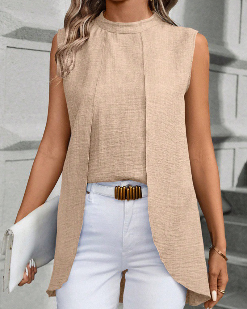 Marceau Toronto | Élégant haut sans manches de couleur unie