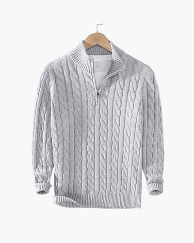 Marceau Toronto | Pull Homme Demi-Zip en Maille Torsadée