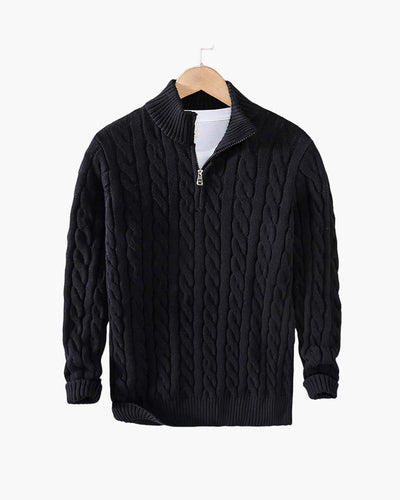 Marceau Toronto | Pull Homme Demi-Zip en Maille Torsadée