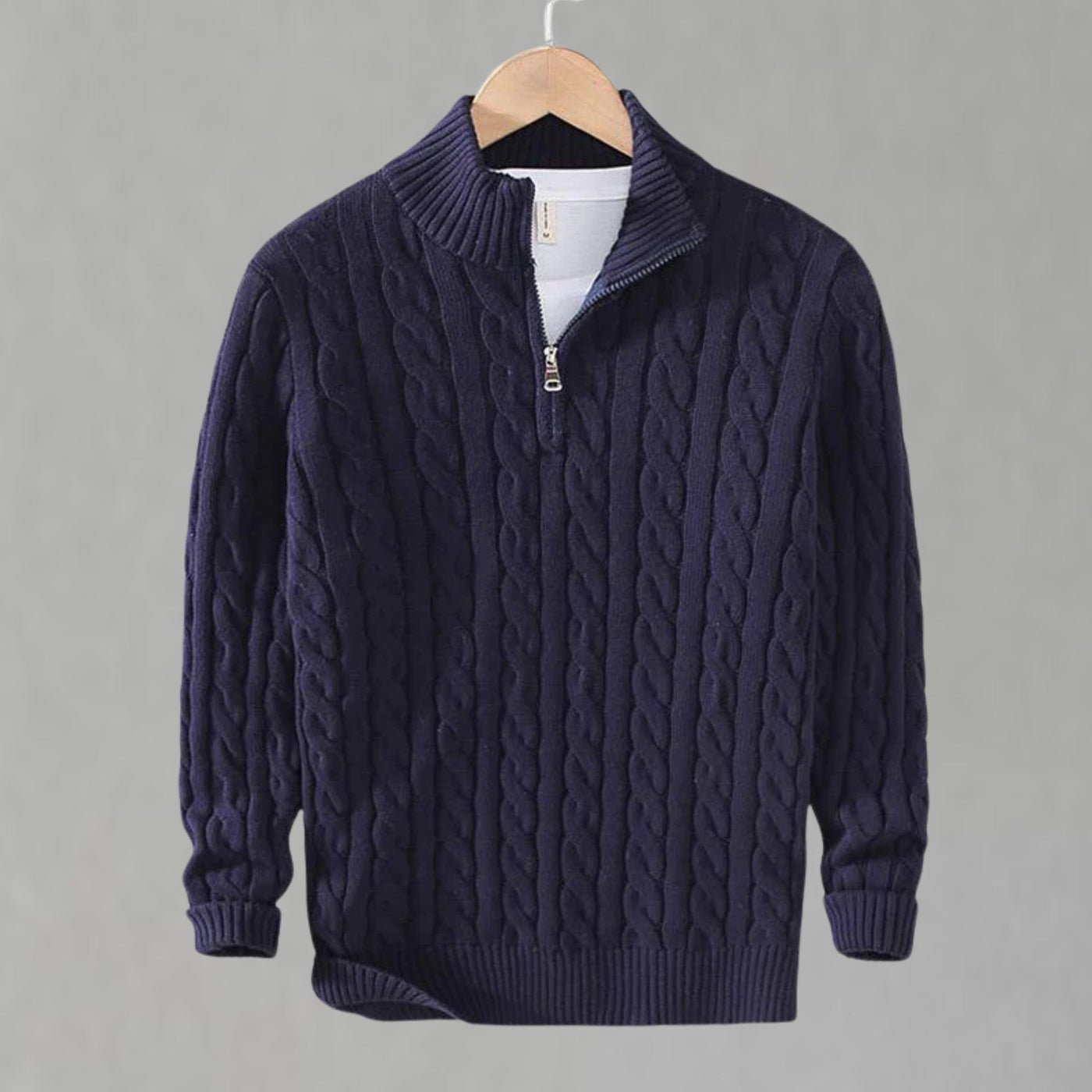 Marceau Toronto | Pull Homme Demi-Zip en Maille Torsadée