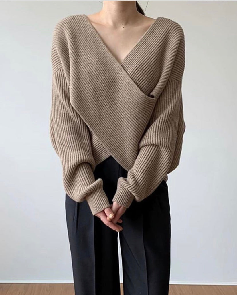 Marceau Toronto | Pull en tricot croisé chic