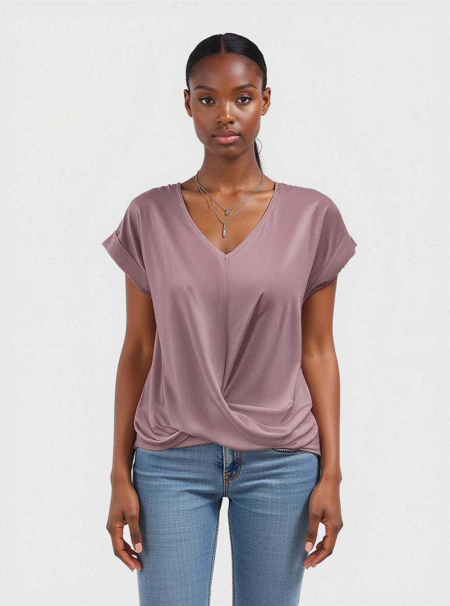 Marceau Toronto | Eloise t-shirt femme à col en cœur élégant et confortable